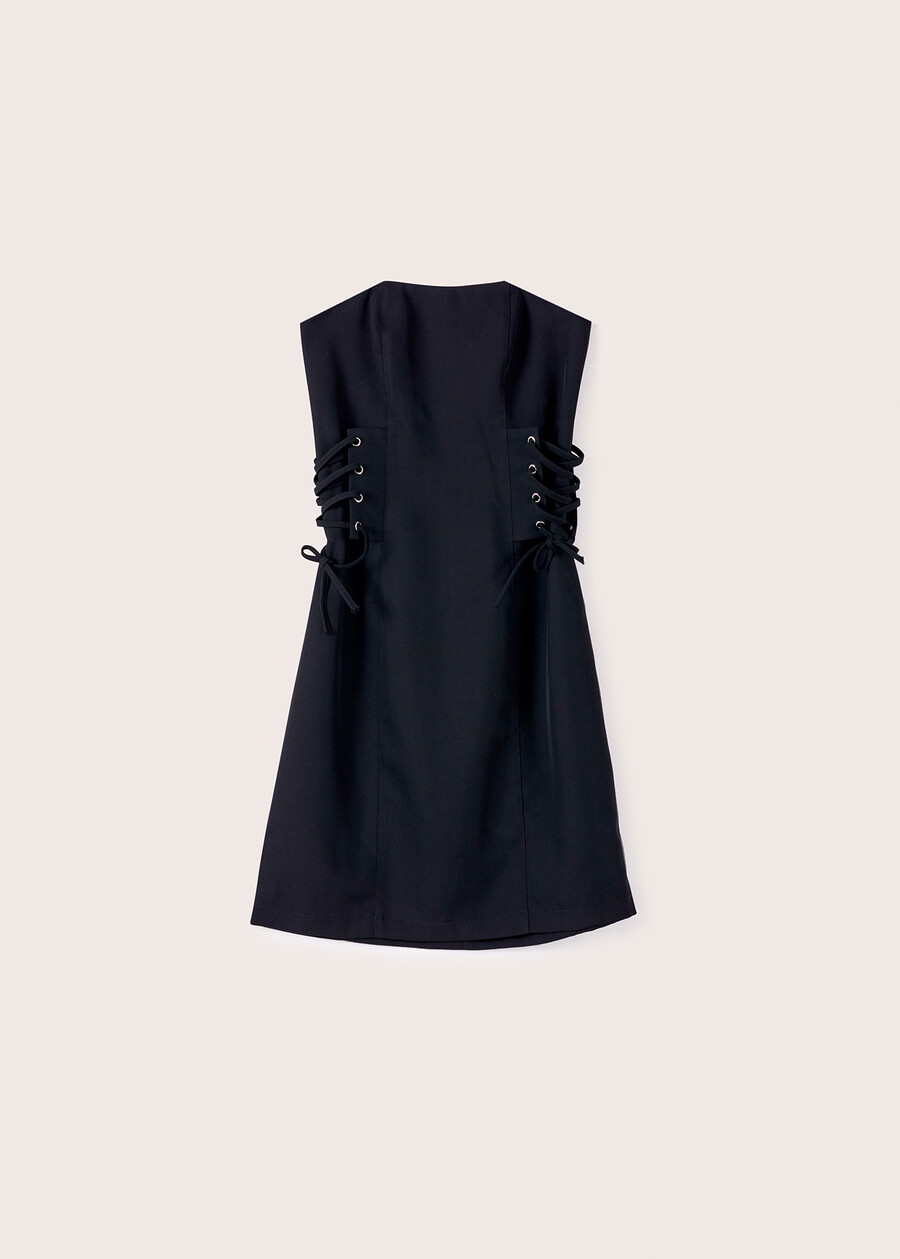 Axel dress with crisscross details NERO BLACK Woman , image number 6