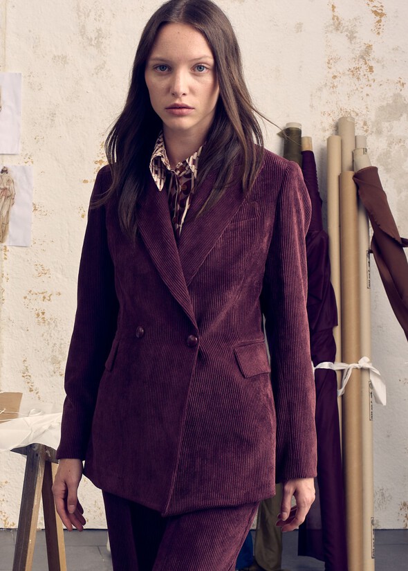 Guenda corduroy blazer ROSSO BORDEAUX Woman