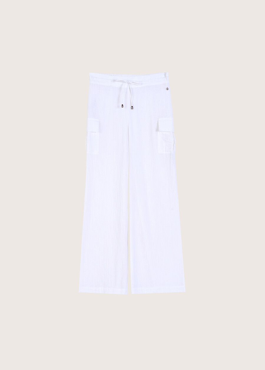 Papi palazzo trousers BIANCO WHITEBLU FRENCH Woman , image number 5