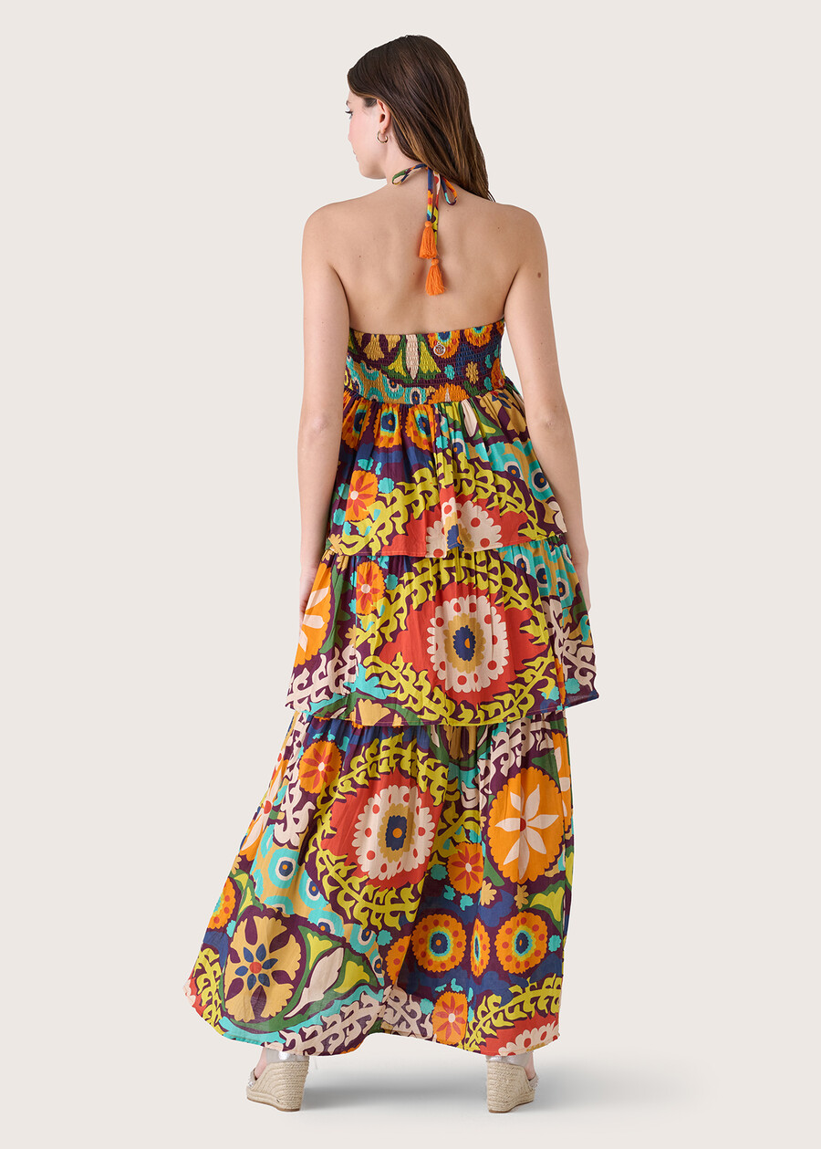 Asko 100% cotton long dress MARRONE CUBANO Woman , image number 4