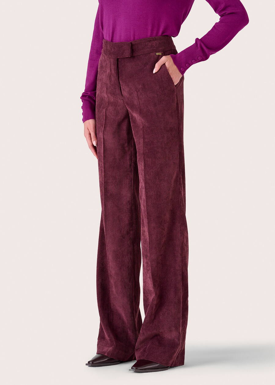 Giorgia trousers in corduroy ROSSO BORDEAUXBEIGE GREIGE Woman , image number 4