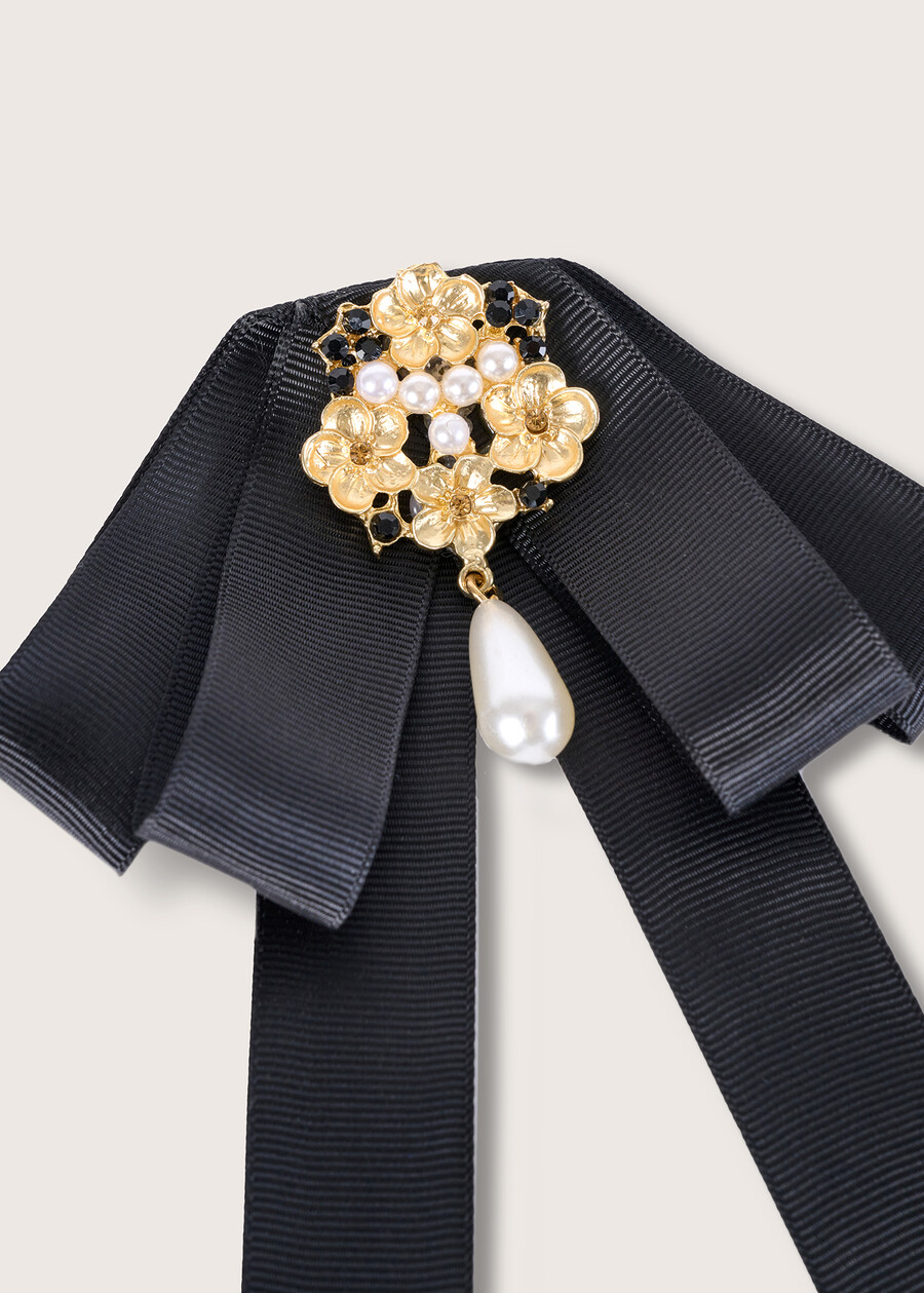 Goccia ribbon pin NERO BLACK Woman , image number 3