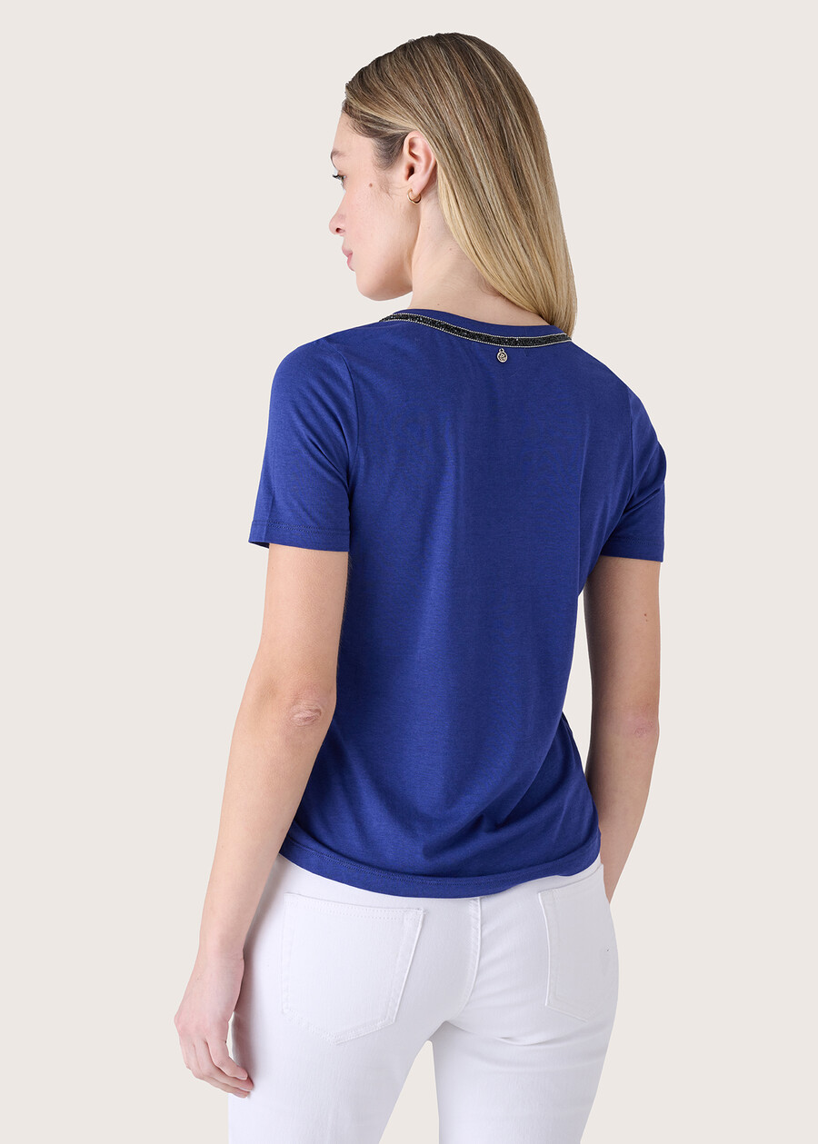 Sali t-shirt with strass BLU MEDIUM BLUEMARRONE CARAMELLO Woman , image number 3