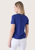 Sali t-shirt with strass BLU MEDIUM BLUEMARRONE CARAMELLO Woman image number 3