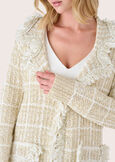 Cardi tweed cardigan NERO BLACKBEIGE LATTE Woman image number 3