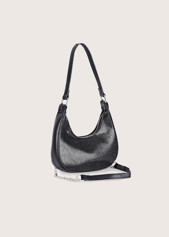 Borsa Bambu in ecopelle con cristalli NERO BLACK Donna null