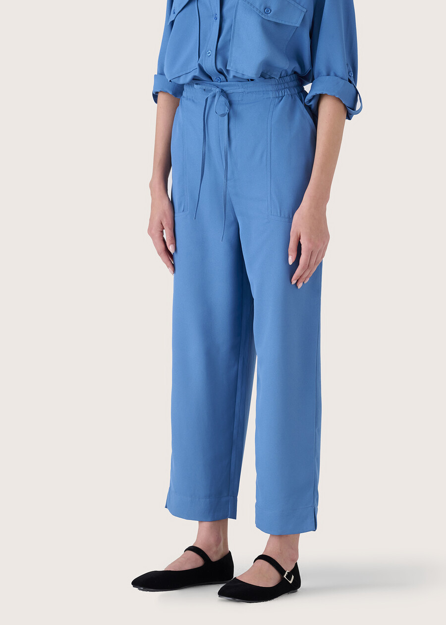 Pintus crepe trousers BLU AVION Woman , image number 4