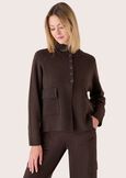 Carol cardigan ith high collar BEIGE LATTEMARRONE JAVA Woman image number 1