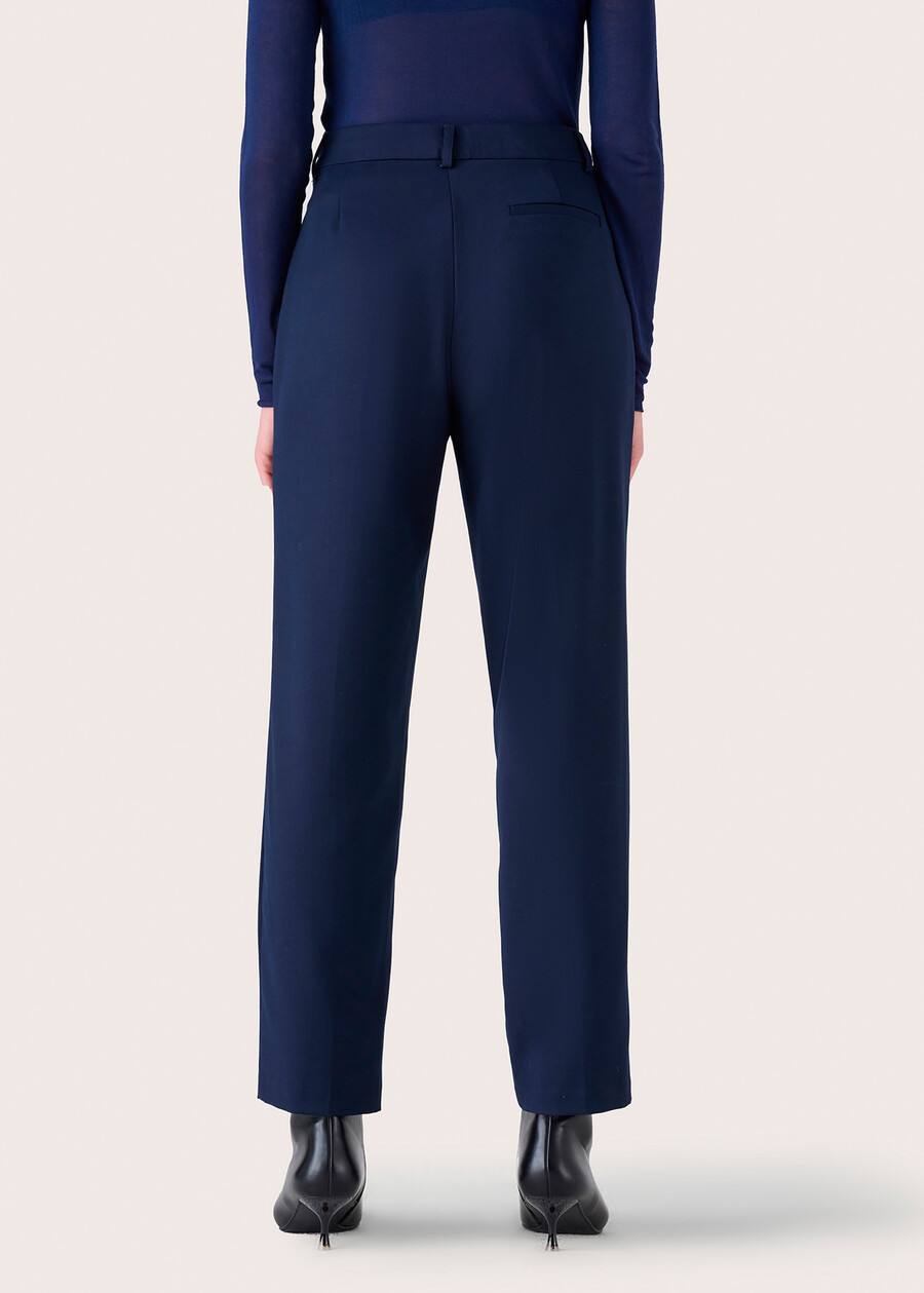 Lara trousers in polyviscose BLUE OLTREMARE Woman , image number 4