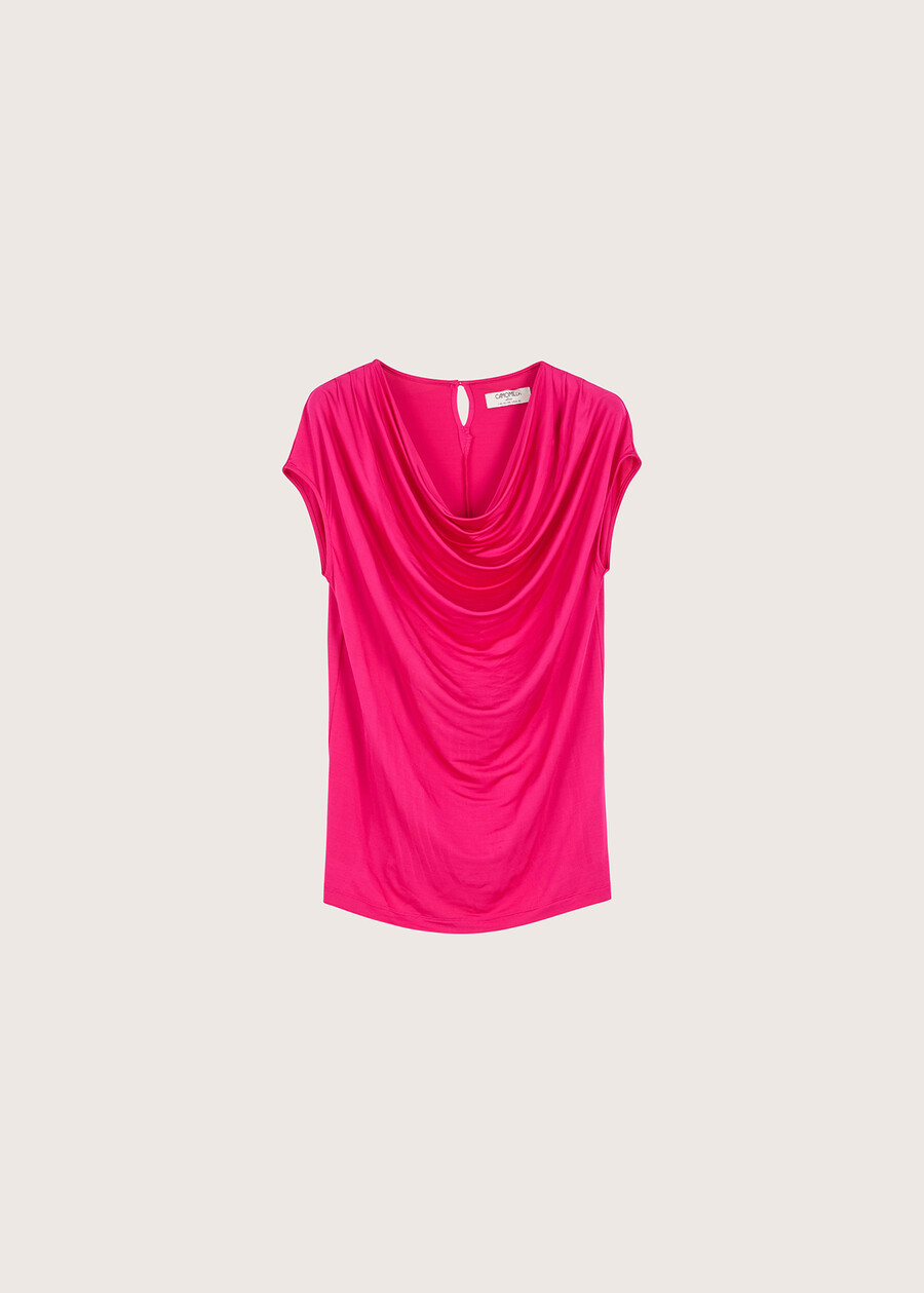 Samba viscose top ROSA FUCSIABLU MEDIUM BLUE Woman , image number 4