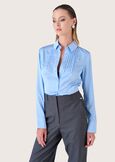 Celeste satin shirt BLU CELESTE Woman image number 1