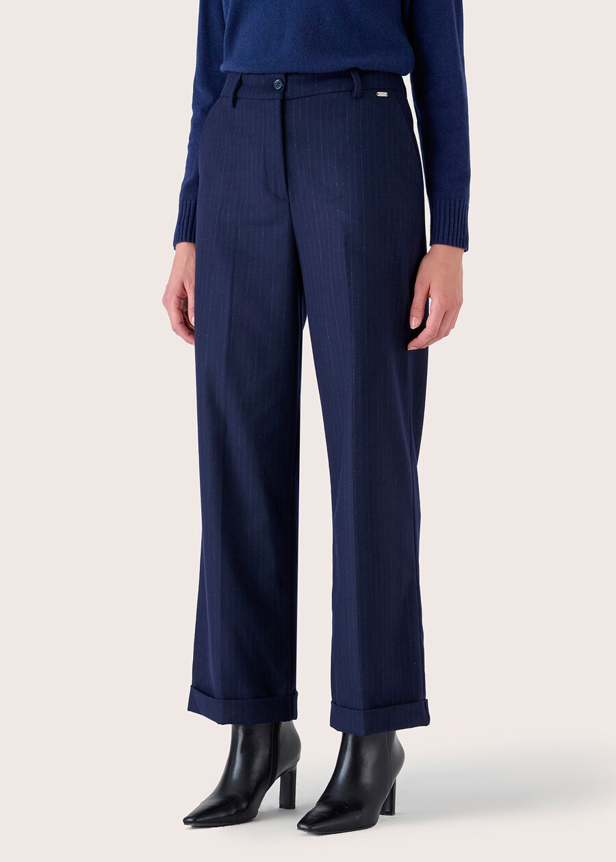 Primo polyviscose trousers BLUE OLTREMARE Woman , image number 3