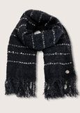 Stona bouclé fabric scarf NERO BLACK Woman image number 2