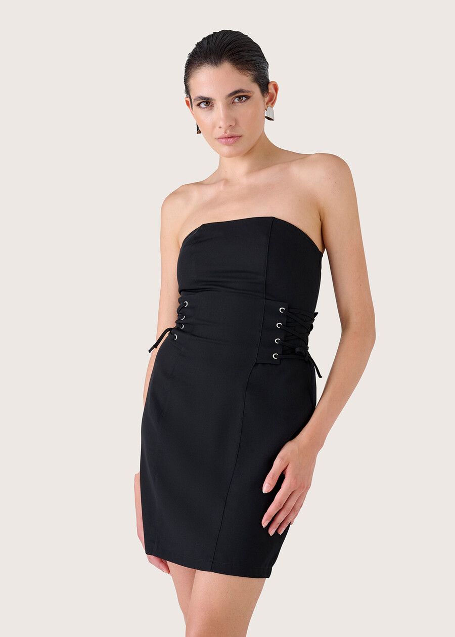 Axel dress with crisscross details NERO BLACK Woman , image number 3