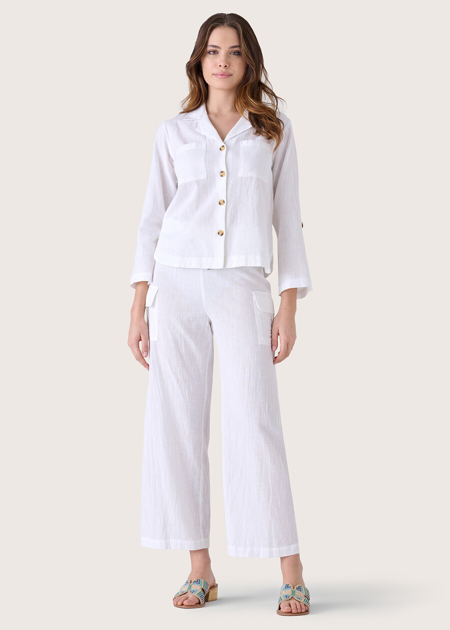 Papi palazzo trousers BIANCO WHITEBLU FRENCH Woman , image number 1