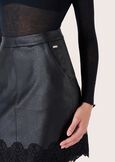 Genesi skirt in eco leather and trim NERO BLACK Woman image number 4