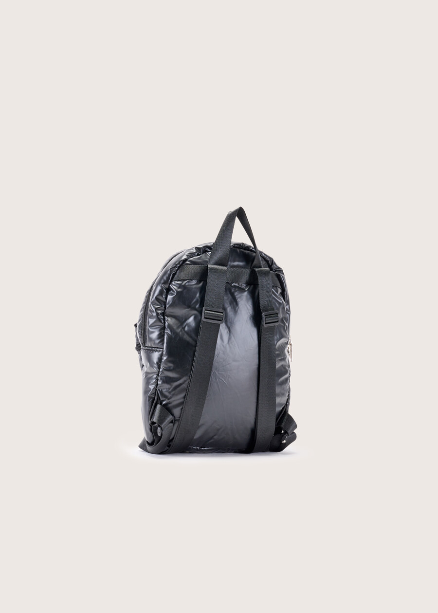 Benny shiny nylon backpack NERO BLACK Woman , image number 4