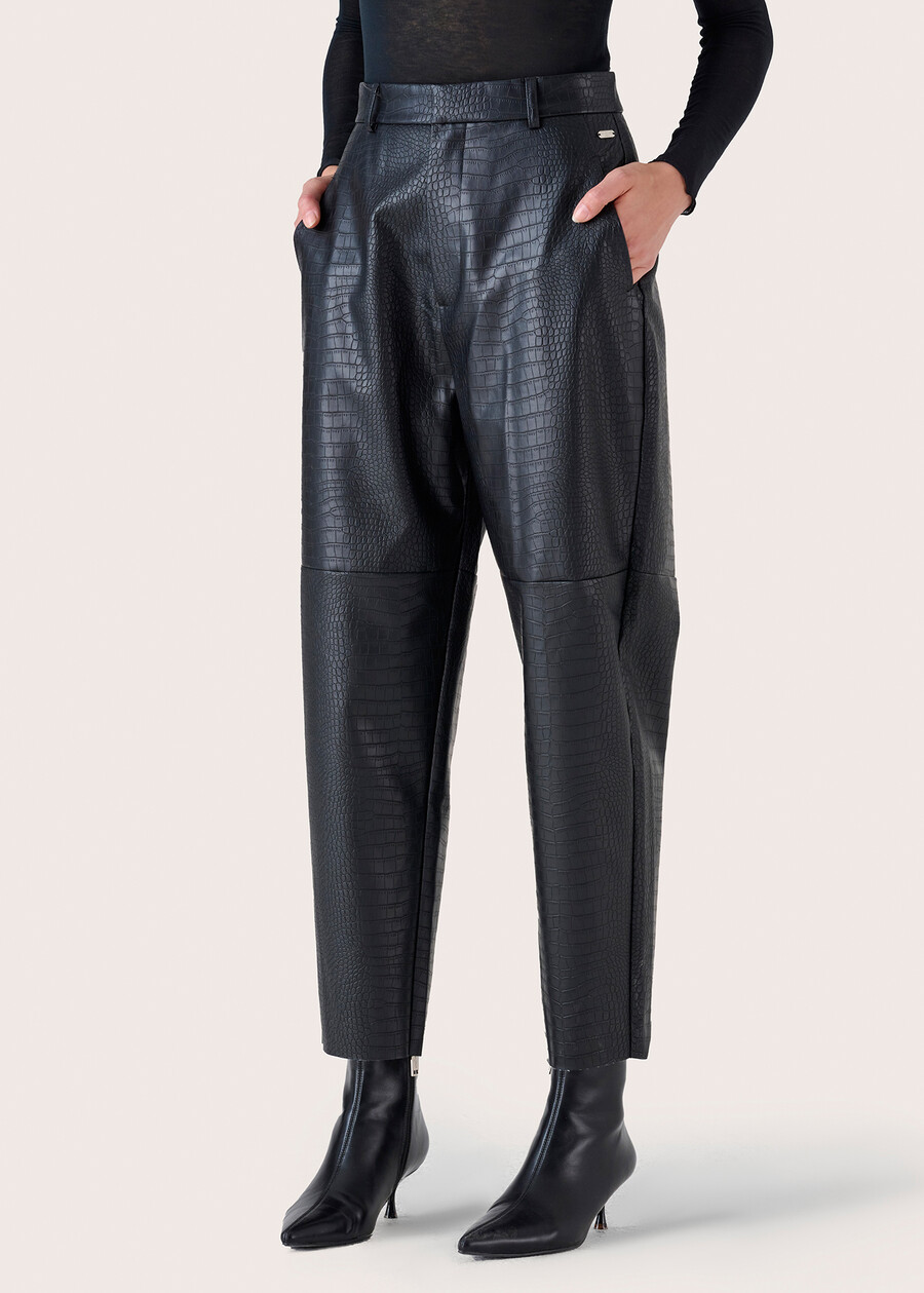 Peony eco-leather trousers NERO BLACK Woman , image number 4