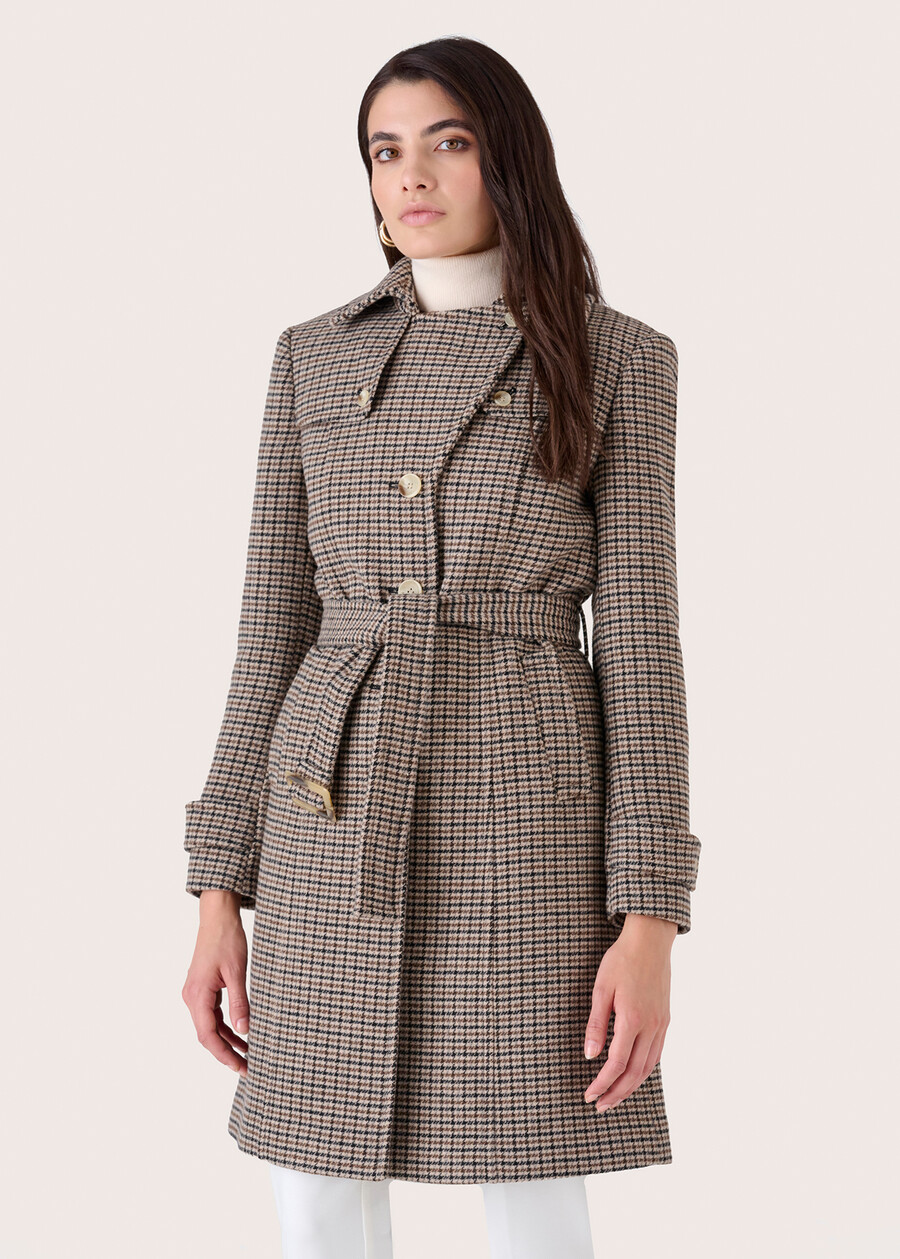 Coat with check pattern MARRONE Woman , image number 2