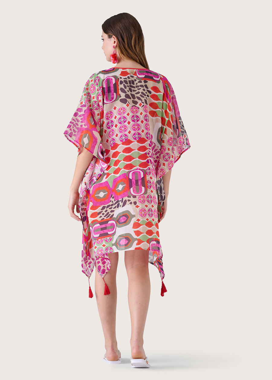 Bacco 100% cotton kaftan ROSA FUCSIA Woman , image number 4