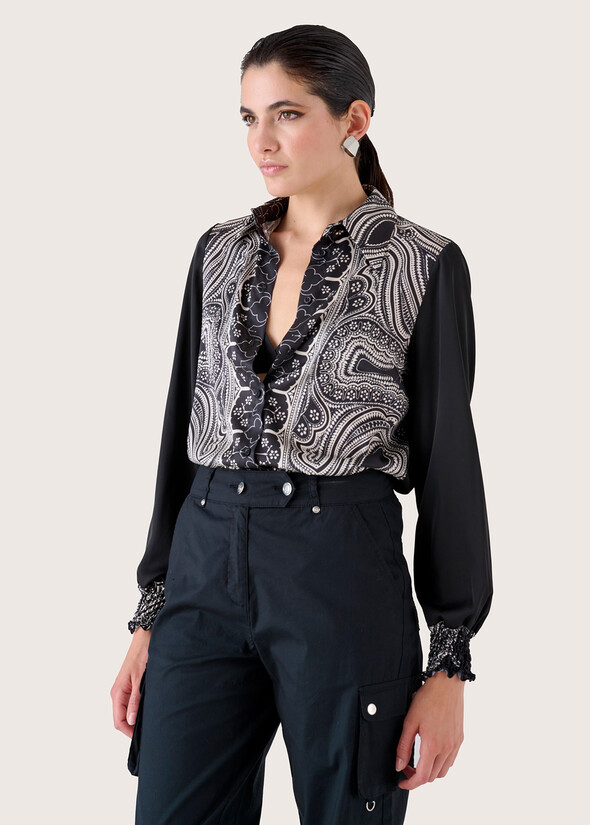 Camicia Candida in satin NERO BLACK Donna null