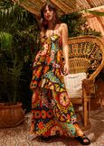 Asko 100% cotton long dress MARRONE CUBANO Woman image number 1