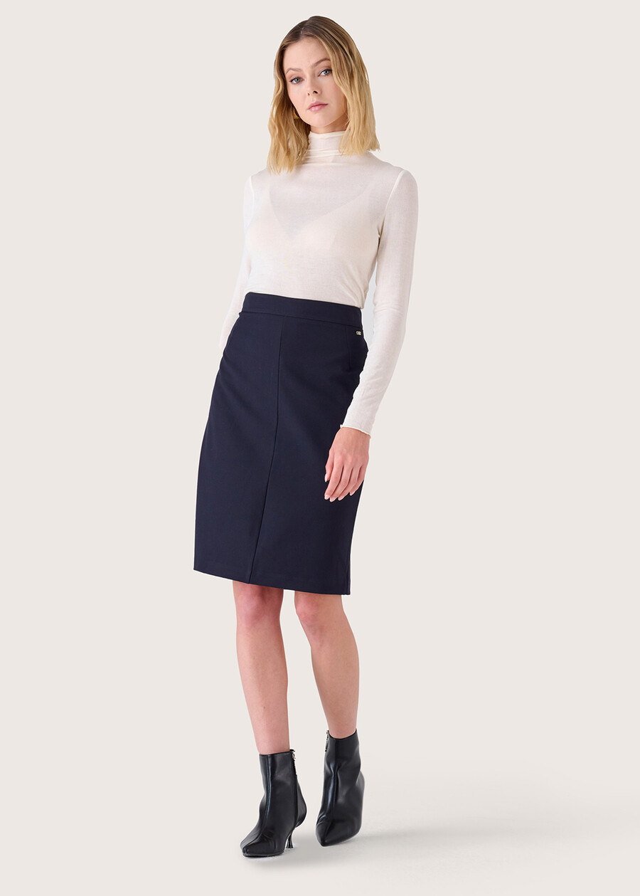 Gladys technical fabric skirt NERO BLACKBEIGE GESSOBLU Woman , image number 2