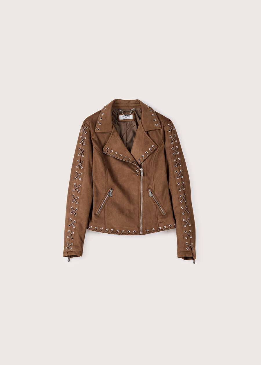 Gianni Jacket in eco-suede MARRONE Woman , image number 5