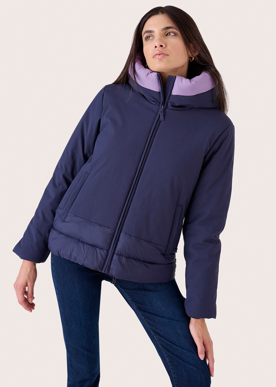 Pump double-fabric down jacket BEIGE LATTEBLUE DARK BLUE Woman , image number 2