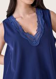 Tea top with lace BLUE OLTREMARE  Woman image number 3