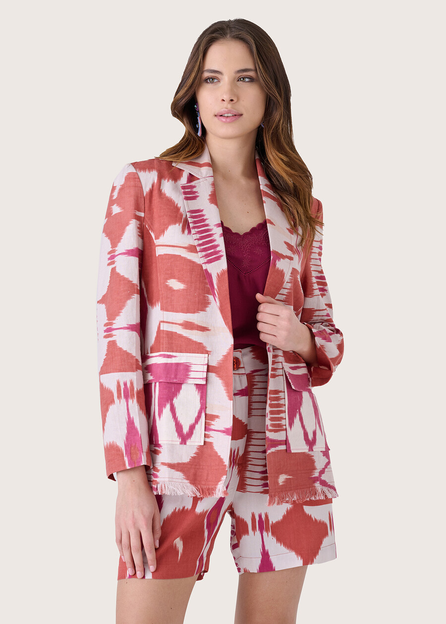 Cabin linen and cotton blazer MARRONE SUGHERO Woman , image number 1