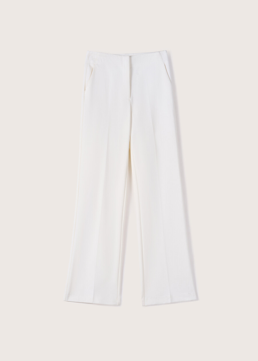 Giorgia trousers in Milano stitch BIANCO WHITENERO BLACK Woman , image number 7