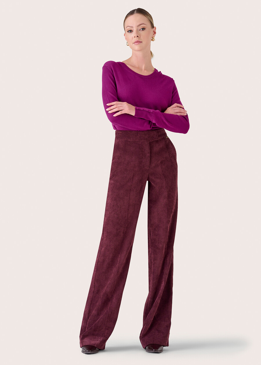 Giorgia trousers in corduroy ROSSO BORDEAUXBEIGE GREIGE Woman , image number 3