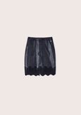 Genesi skirt in eco leather and trim NERO BLACK Woman image number 6