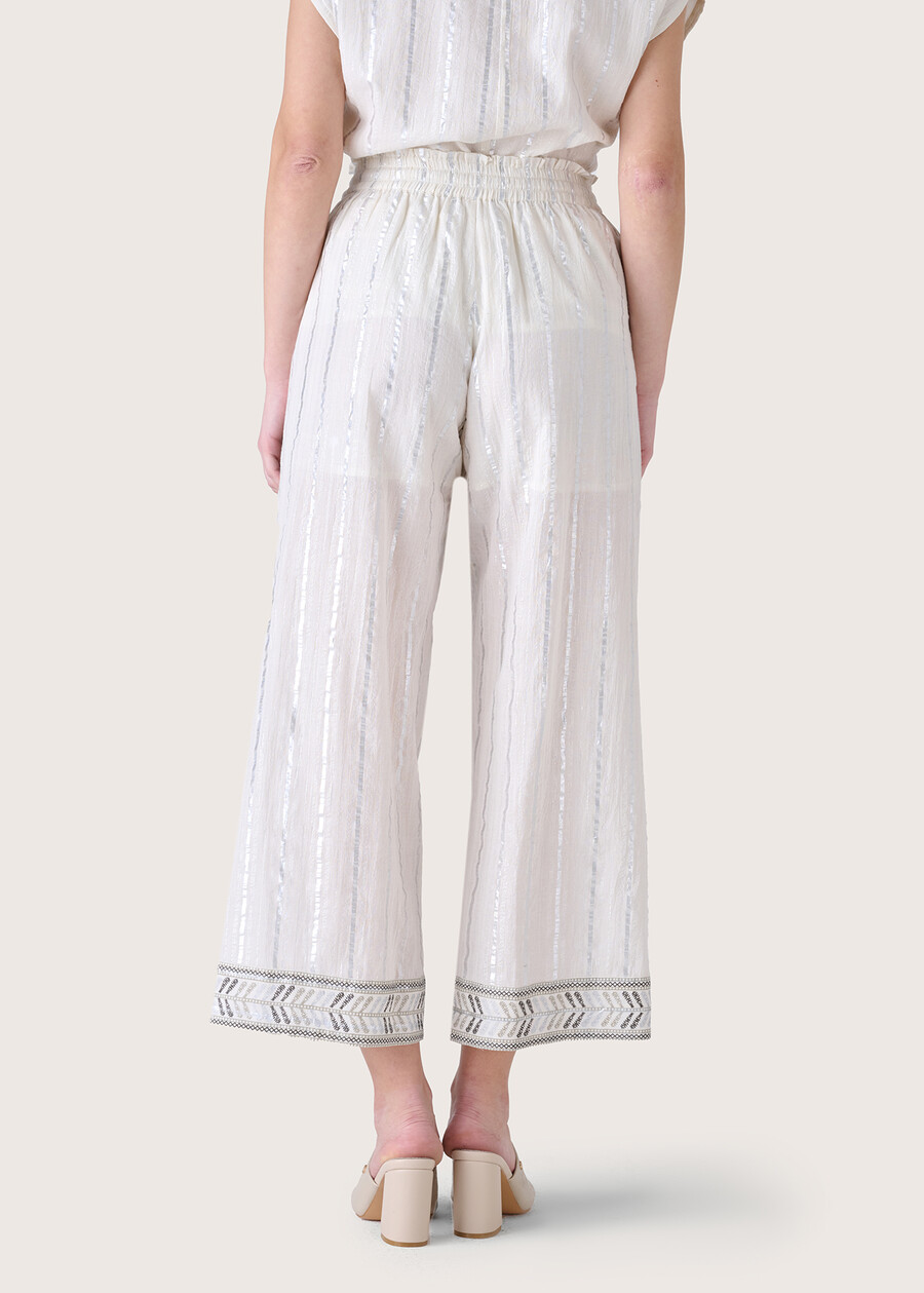 Pantalone Paros in lino e cotone BIANCO ORCHIDEA Donna , immagine n. 4