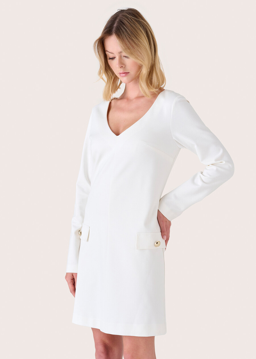 Adriana Milano stitch dress BIANCO WHITENERO BLACK Woman , image number 2