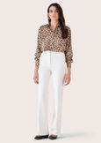 Giorgia trousers in Milano stitch BIANCO WHITENERO BLACK Woman image number 3