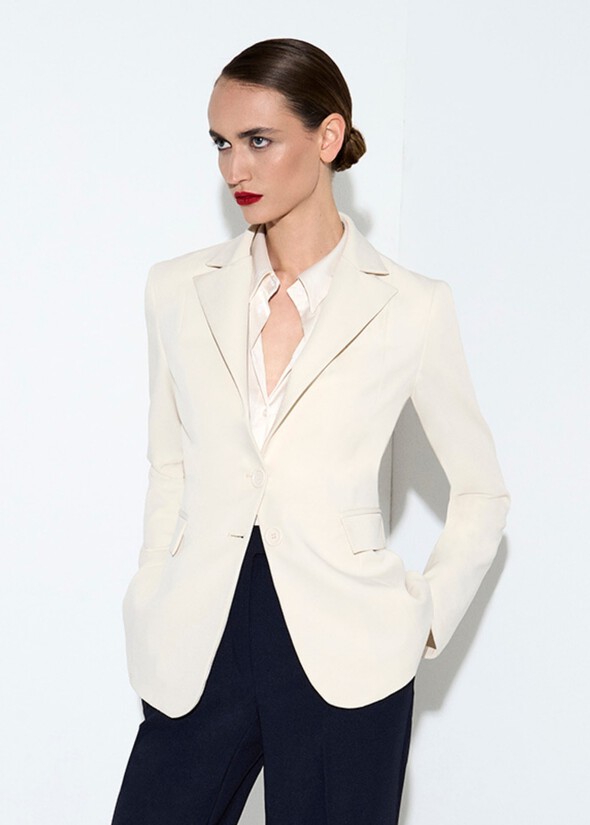 Giselle technical fabric blazer BEIGE GESSO Woman null