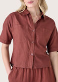 Celle linen and cotton shirt MARRONE ECUADORVERDE ARGILLA Woman image number 3