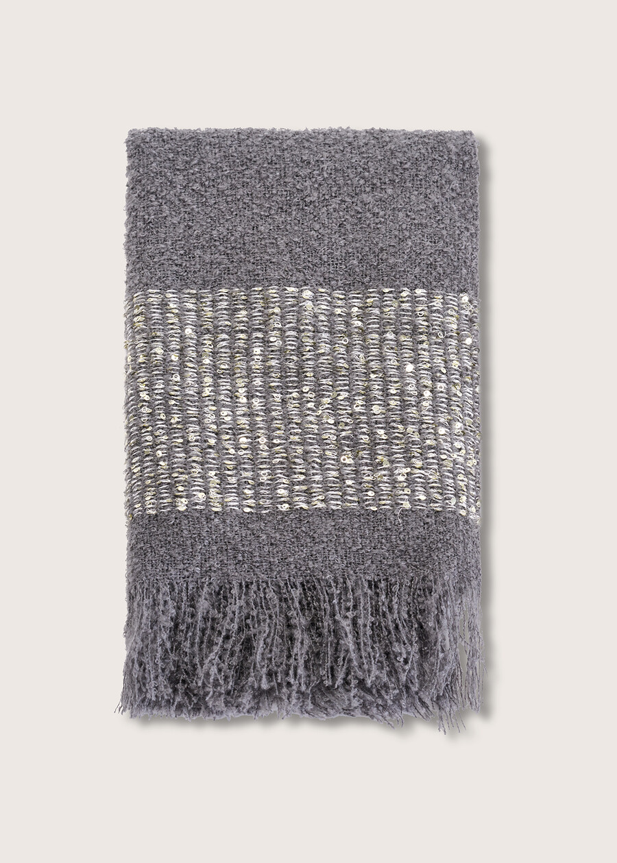 Selenas bouclé fabric scarf GRIGIO Woman , image number 2