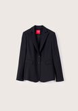 Giselle technical fabric blazer NERO BLACKBEIGE GESSOBLU Woman image number 6