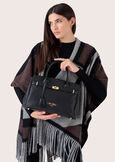 Belly eco-leather shopping bag NERO BLACKBEIGE Woman image number 2