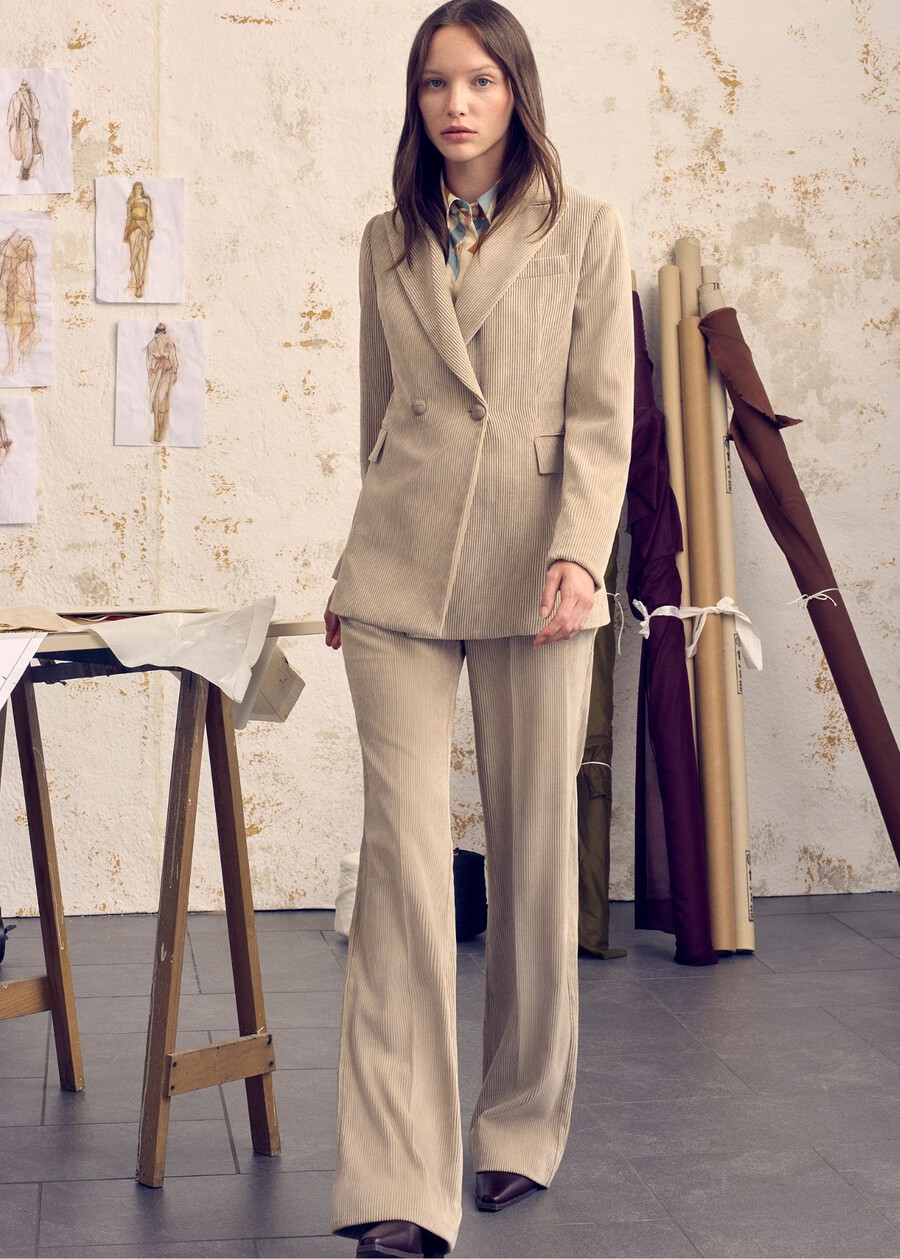 Giorgia trousers in corduroy ROSSO BORDEAUXBEIGE GREIGE Woman , image number 1