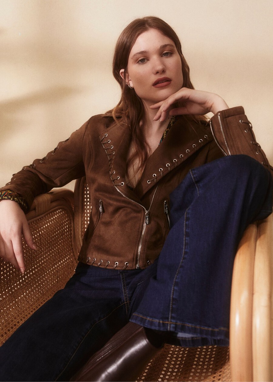 Gianni Jacket in eco-suede MARRONE Woman , image number 1