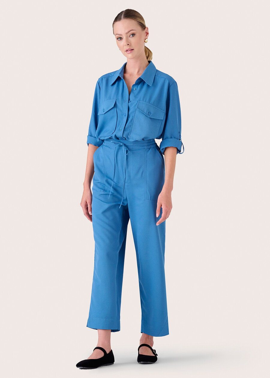 Cairoli crepe shirt BLU AVION Woman , image number 4