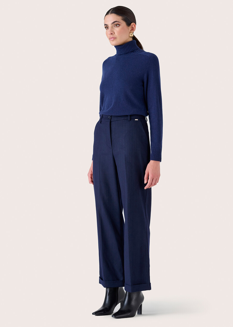 Primo polyviscose trousers BLUE OLTREMARE Woman , image number 2