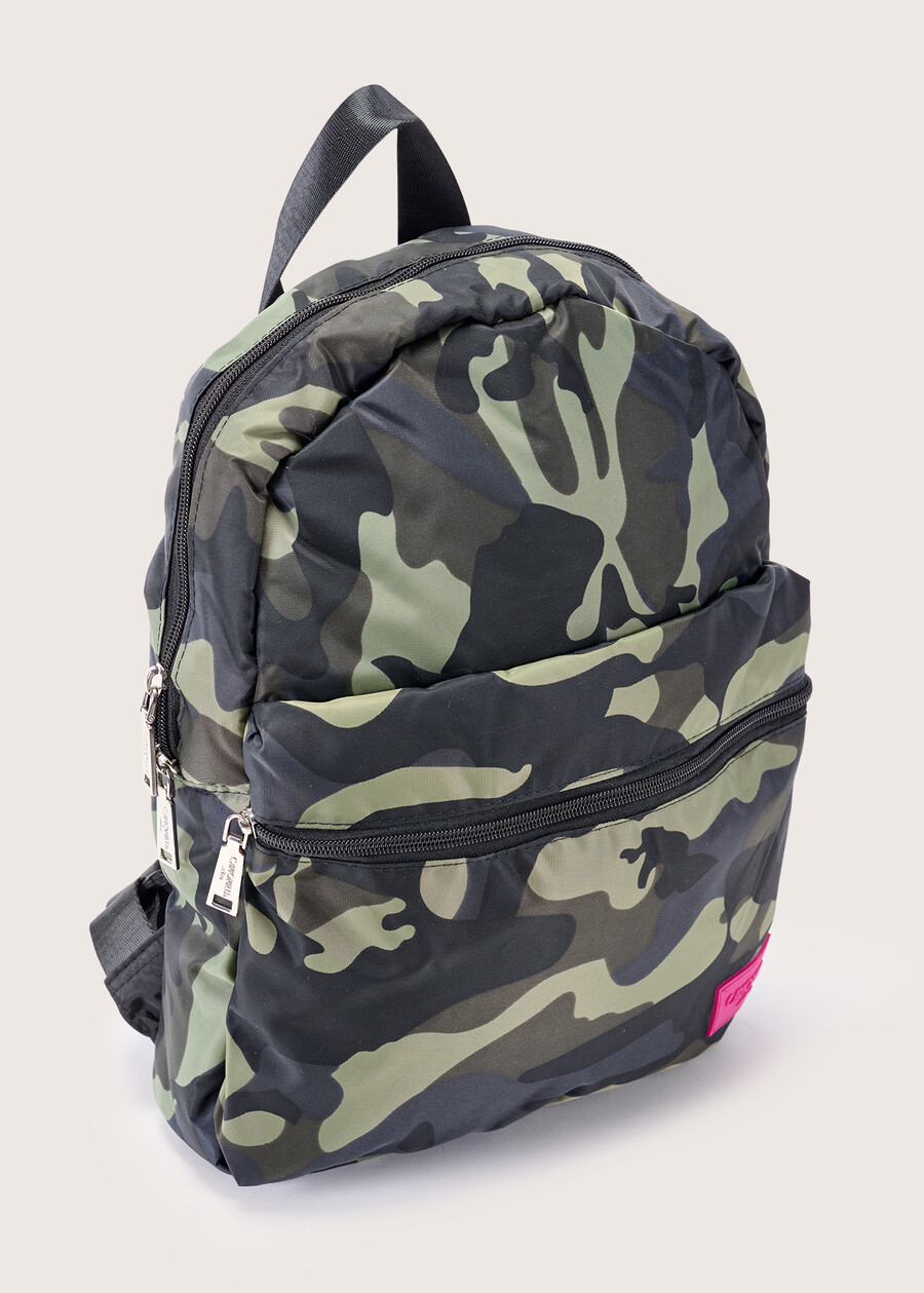 Benny camouflage nylon backpack VERDE SALVIA Woman , image number 3