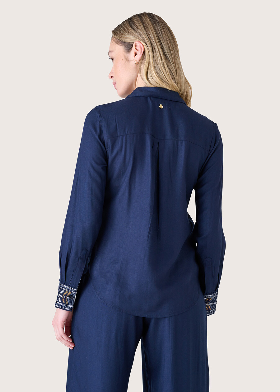 Cledi 100% rayon shirt BLUE OLTREMARE  Woman , image number 4
