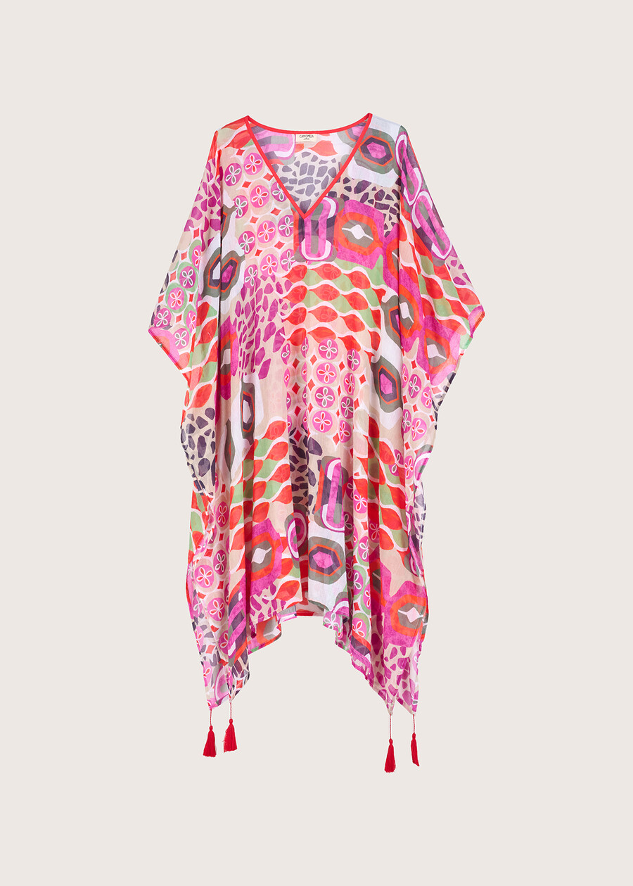 Bacco 100% cotton kaftan ROSA FUCSIA Woman , image number 5