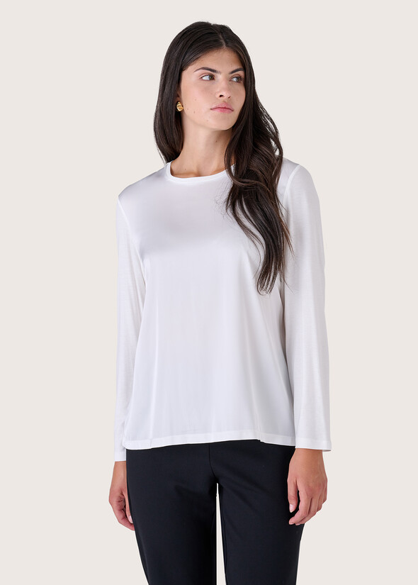 Cassys double-fabric blouse BIANCO WHITE Woman null